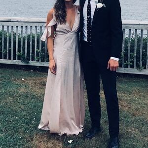 Elegant Blush Off-Shoulder Gown